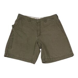 Columbia Shorts Mens Green Twill Zip Pocket Cotton 9" Inseam Hiking‎ Size 36